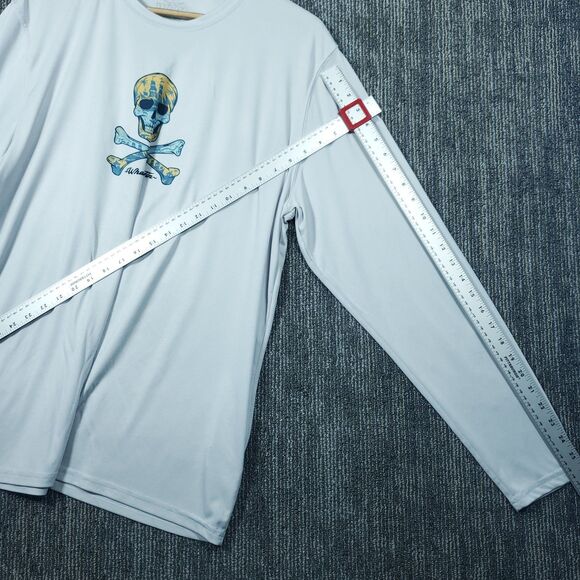 What The Fin Performance Long Sleeve Skull Graphic Fishing Shirt, Size: XL - Picture 10 of 13